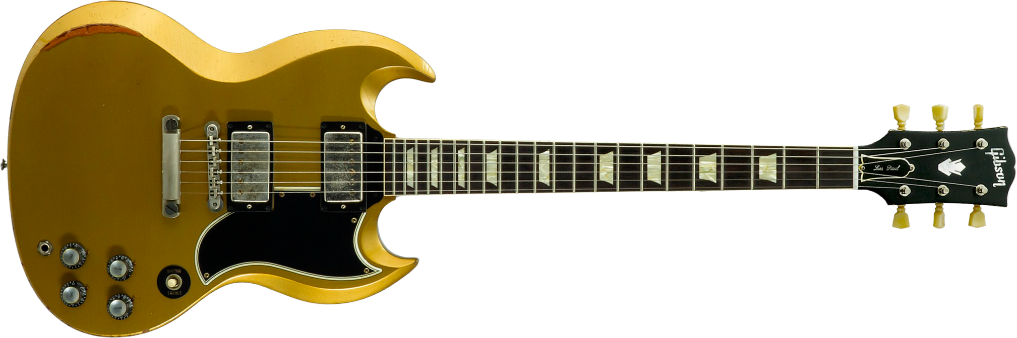 Gibson Custom Shop Sg Standard 1961 Reissue 2h Ht Rw #500881 - Murphy Lab Ultra Heavy Aged Double Gold - Guitarra eléctrica de doble corte - Main pict