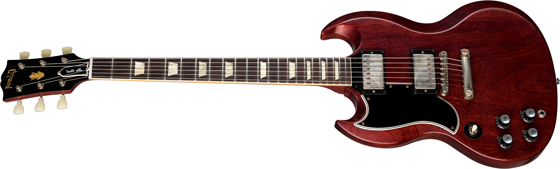 Gibson Custom Shop Sg Standard 1961 Stop Bar Reissue Lh Gaucher 2h Ht Rw - Vos Cherry Red - Guitarra eléctrica de doble corte - Main picture