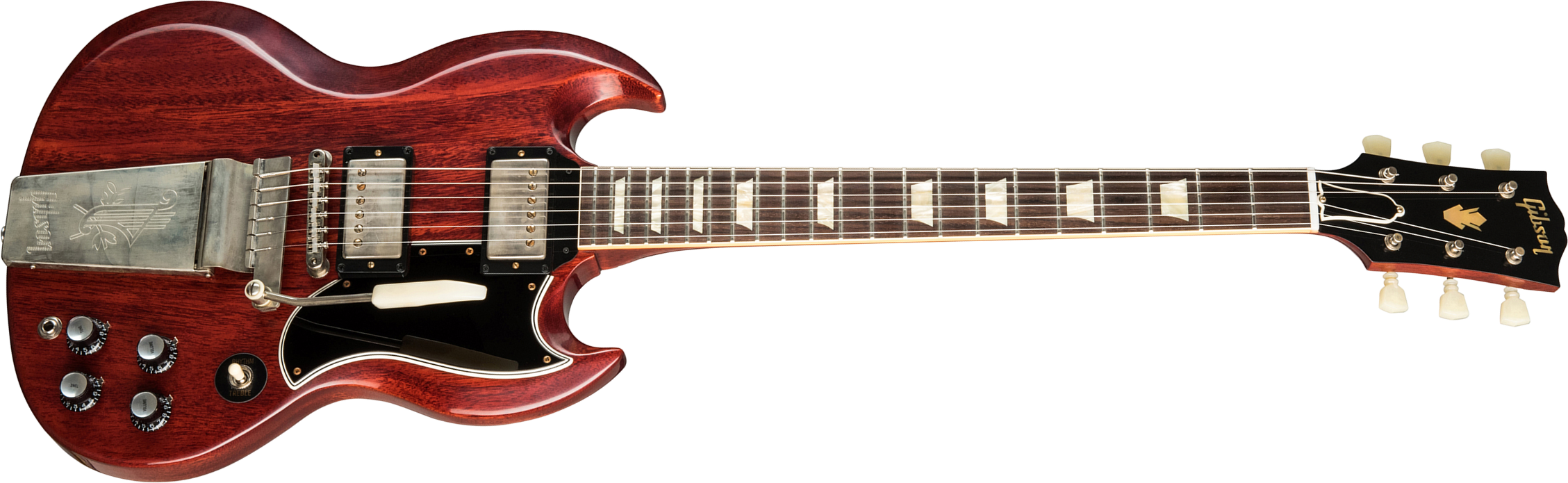 Gibson Custom Shop Sg Standard 1964 Reissue Maestro Vibrola 2019 2h Trem Rw - Vos Cherry Red - Guitarra eléctrica de doble corte - Main picture