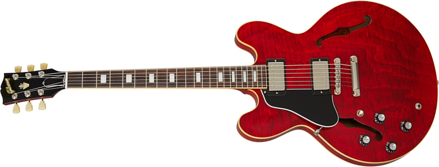 Gibson Es-335 Figured Lh Original Gaucher 2h Ht Rw - Sixties Cherry - Guitarra electrica para zurdos - Main picture