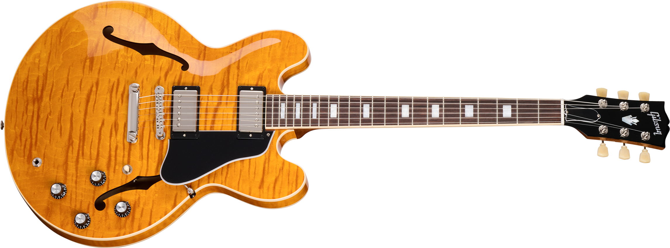 Gibson Es-335 Figured Original Custom Color 2h Ht Rw - Honey Amber - Guitarra eléctrica semi caja - Main picture