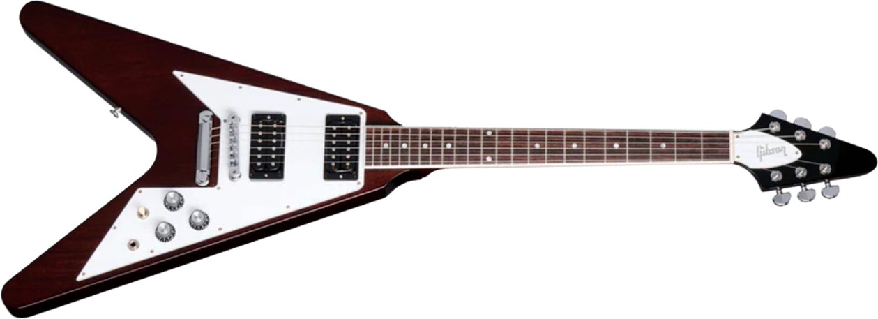 Gibson Flying V 70s Original 2h Ht Rw - Dark Walnut - Guitarra electrica metalica - Main picture