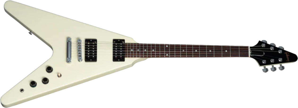Gibson Flying V 80s 2h Ht Rw - Classic White - Guitarra electrica retro rock - Main picture