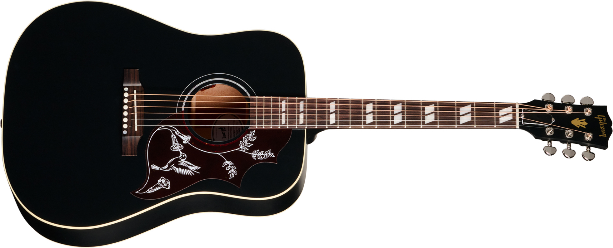 Gibson Hummingbird Special Modern Dreadnought Cbd Epicea Acajou Rw - Satin Ebony - Guitarra folk - Main picture