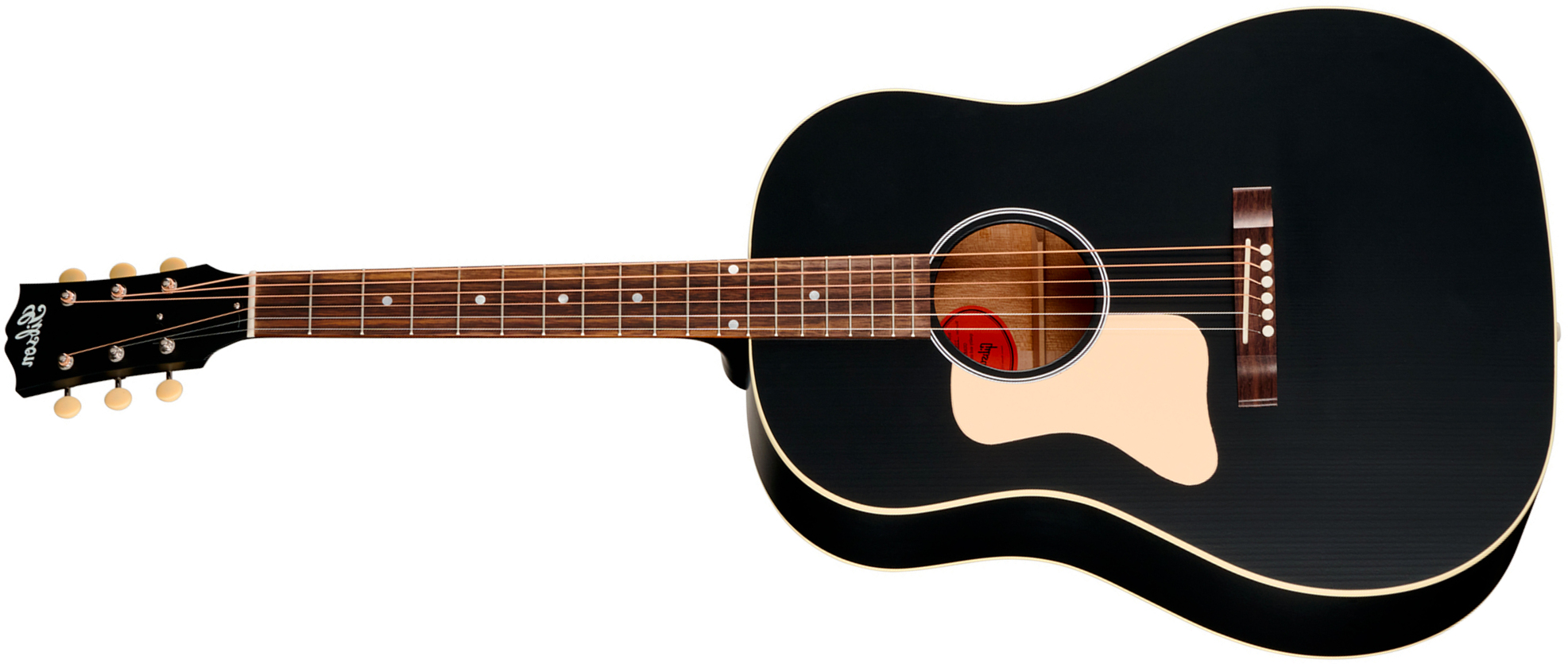 Gibson J45 Century 12-fret Lh Dreadnought Shsc Gaucher Epicea Acajou Rw - Ebony Satin - Guitarra folk - Main picture