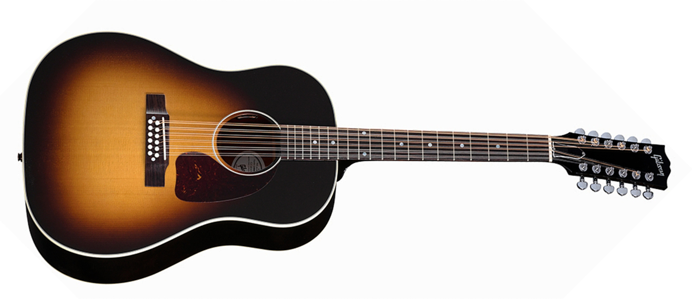 Gibson J45 Standard 12-string (baggs Hifi Dna) Dreadnought 12c Epicea Acajou Rw - Vintage Sunburst - Guitarra folk - Main picture