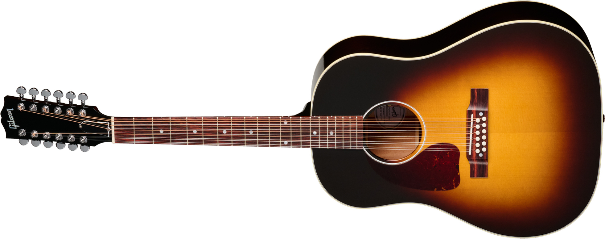 Gibson J45 Standard 12-string Lh (baggs Hifi Dna) Dreadnought 12c Gaucher Epicea Acajou Rw - Vintage Sunburst - Guitarra folk - Main picture
