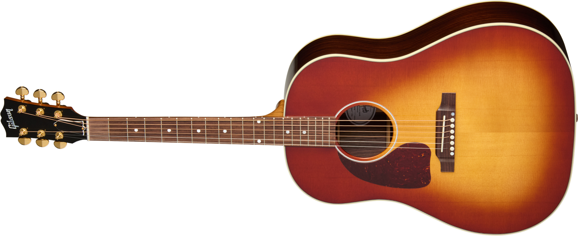 Gibson J45 Standard Rosewood Lh (baggs Hifi Dna) Dreadnought Gaucher Epicea Palissandre Rw - Rosewood Burst - Guitarra folk - Main picture
