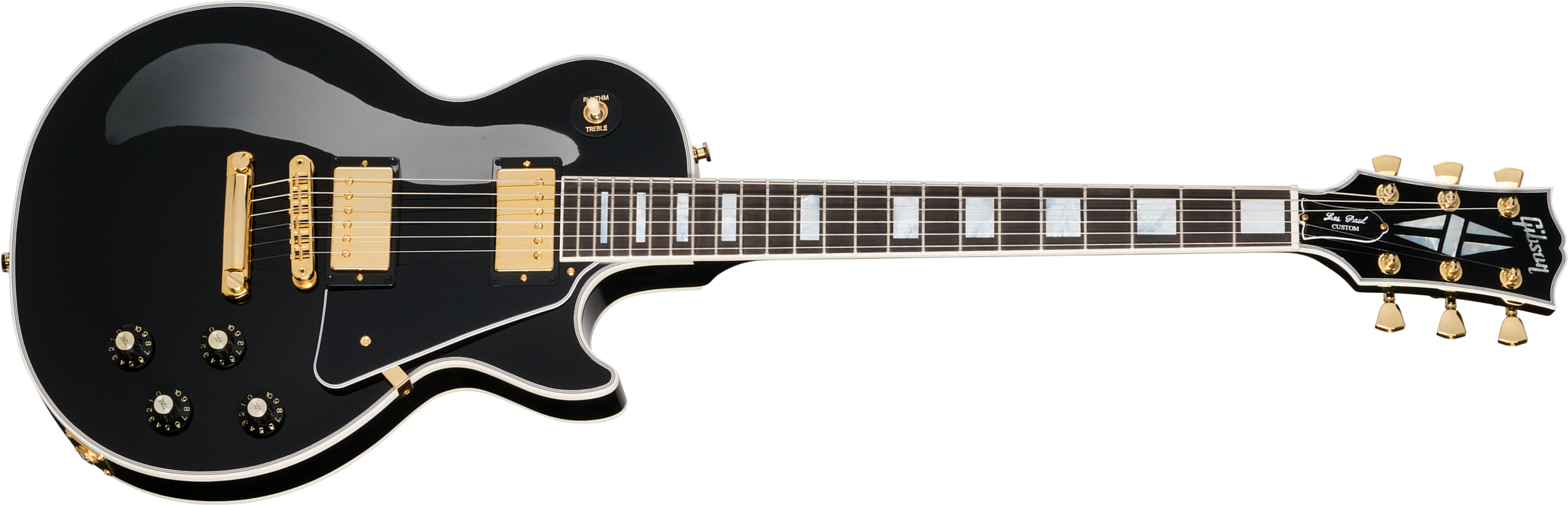 Gibson Les Paul Custom 70s 2h Ht Eb - Ebony - Guitarra eléctrica de corte único. - Main picture