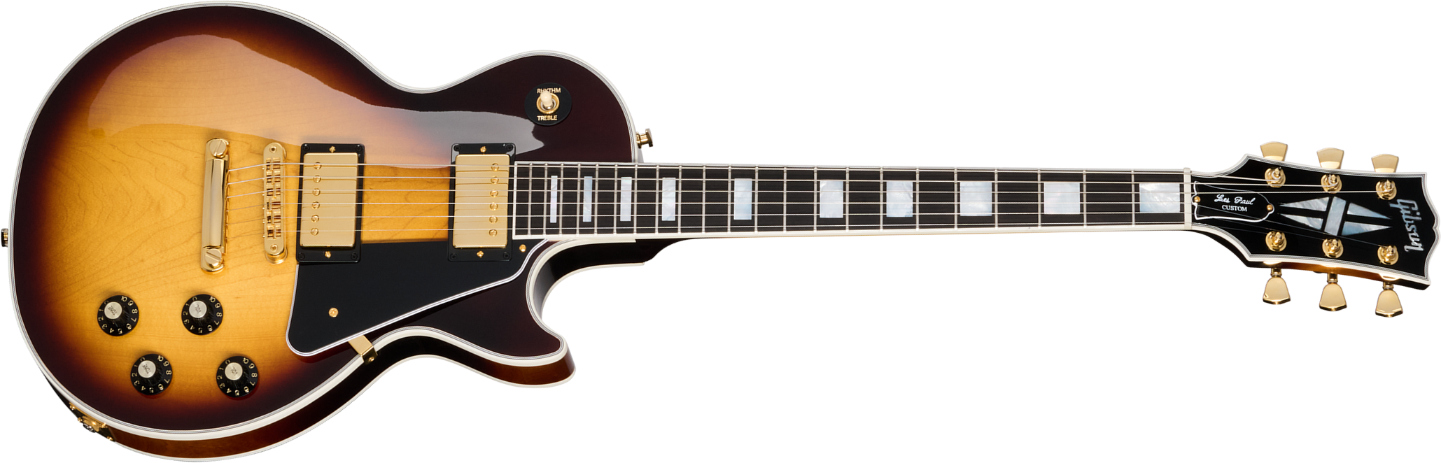 Gibson Les Paul Custom 70s 2h Ht Eb - Tobacco Burst - Guitarra eléctrica de corte único. - Main picture