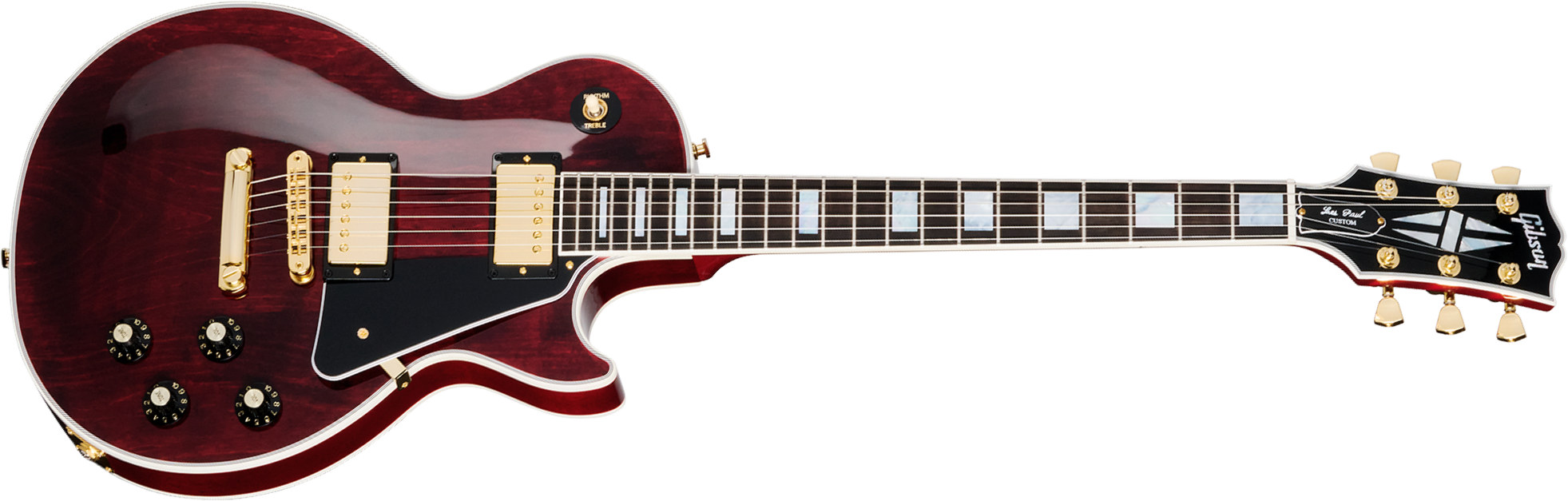 Gibson Les Paul Custom 70s 2h Ht Eb - Wine Red - Guitarra eléctrica de corte único. - Main picture