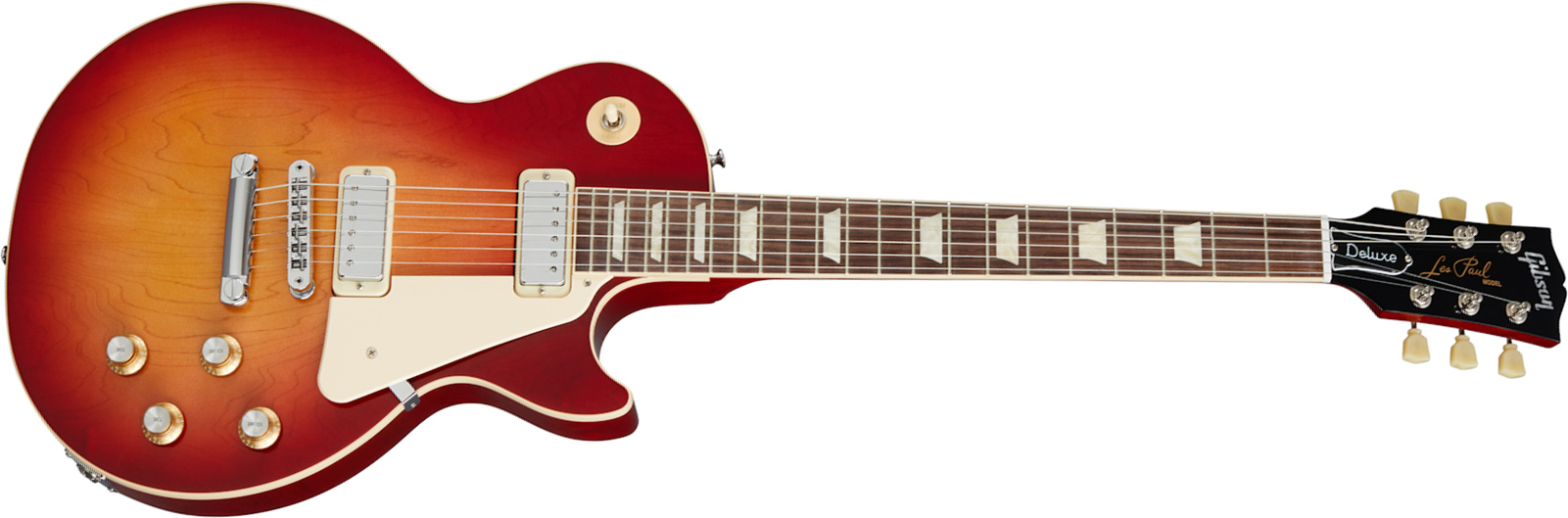 Gibson Les Paul Deluxe 70s Original 2mh Ht Rw - 70s Cherry Sunburst - Guitarra eléctrica de corte único. - Main picture