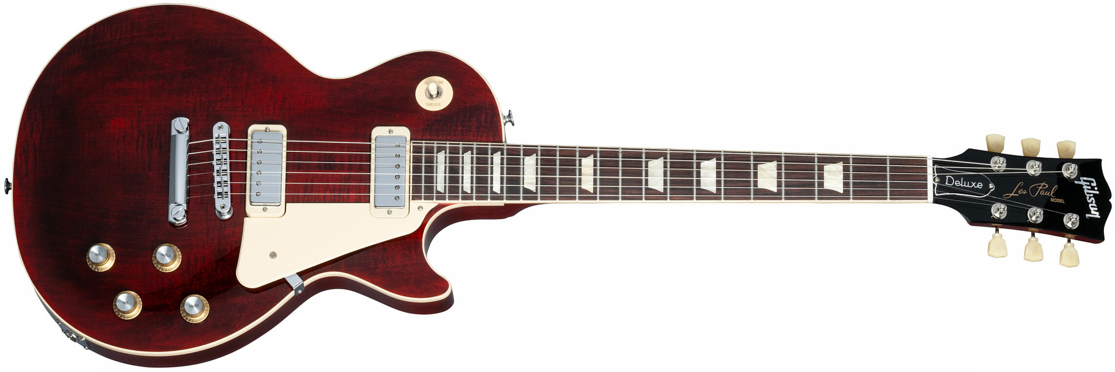 Gibson Les Paul Deluxe 70s Plain Top Original 2mh Ht Rw - Wine Red - Guitarra eléctrica de corte único. - Main picture