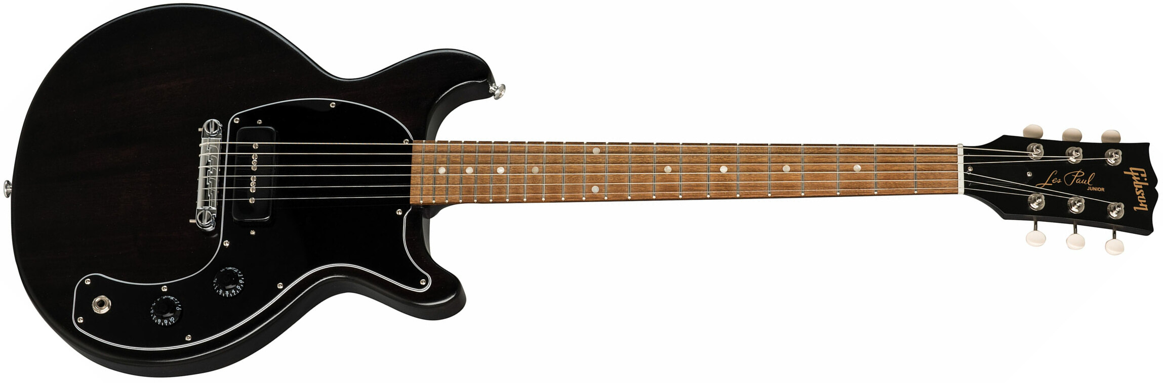 Gibson Les Paul Junior Dc Tribute 2019 P90 Ht Rw - Worn Ebony - Guitarra eléctrica de corte único. - Main picture