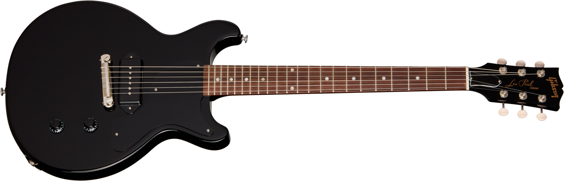 Gibson Les Paul Junior Dc Usa 2s P90 Ht Rw - Ebony - Guitarra eléctrica de doble corte - Main picture