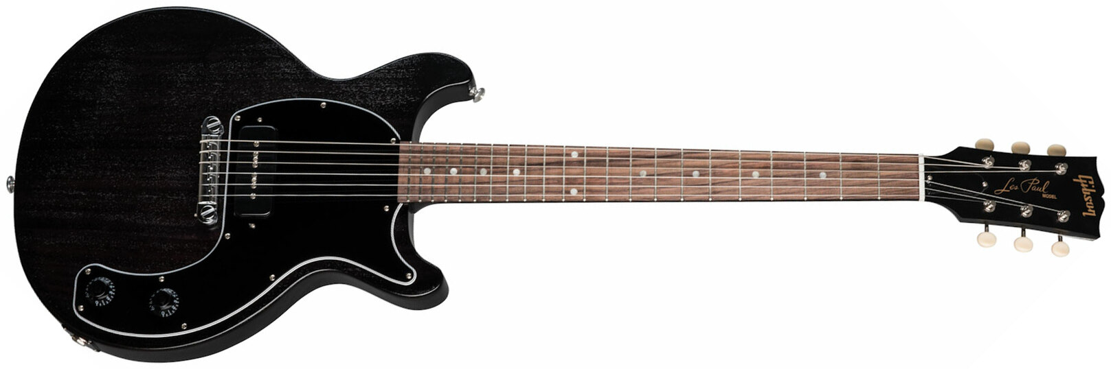 Gibson Les Paul Junior Tribute Dc Modern P90 - Worn Ebony - Guitarra eléctrica de doble corte - Main picture