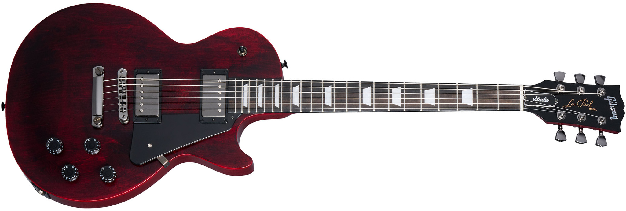 Gibson Les Paul Modern Studio Usa 2h Ht Eb - Wine Red Satin - Guitarra eléctrica de corte único. - Main picture