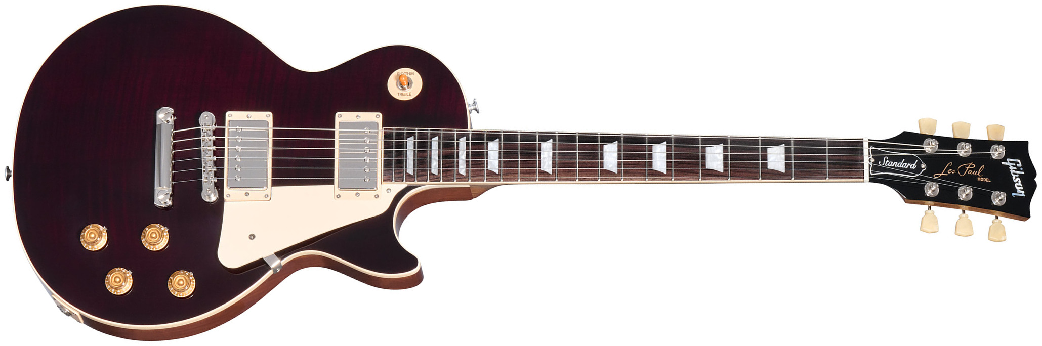 Gibson Les Paul Standard 50s Figured Custom Color 2h Ht Rw - Translucent Oxblood - Guitarra eléctrica de corte único. - Main picture