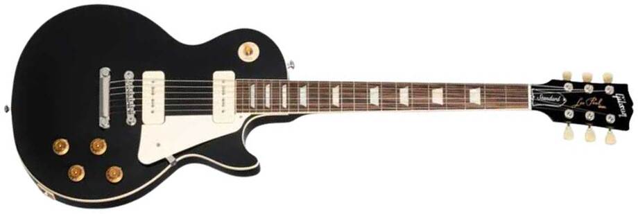 Gibson Les Paul Standard 50s P90 Original Ltd 2p90 Ht Rw - Ebony - Guitarra eléctrica de corte único. - Main picture