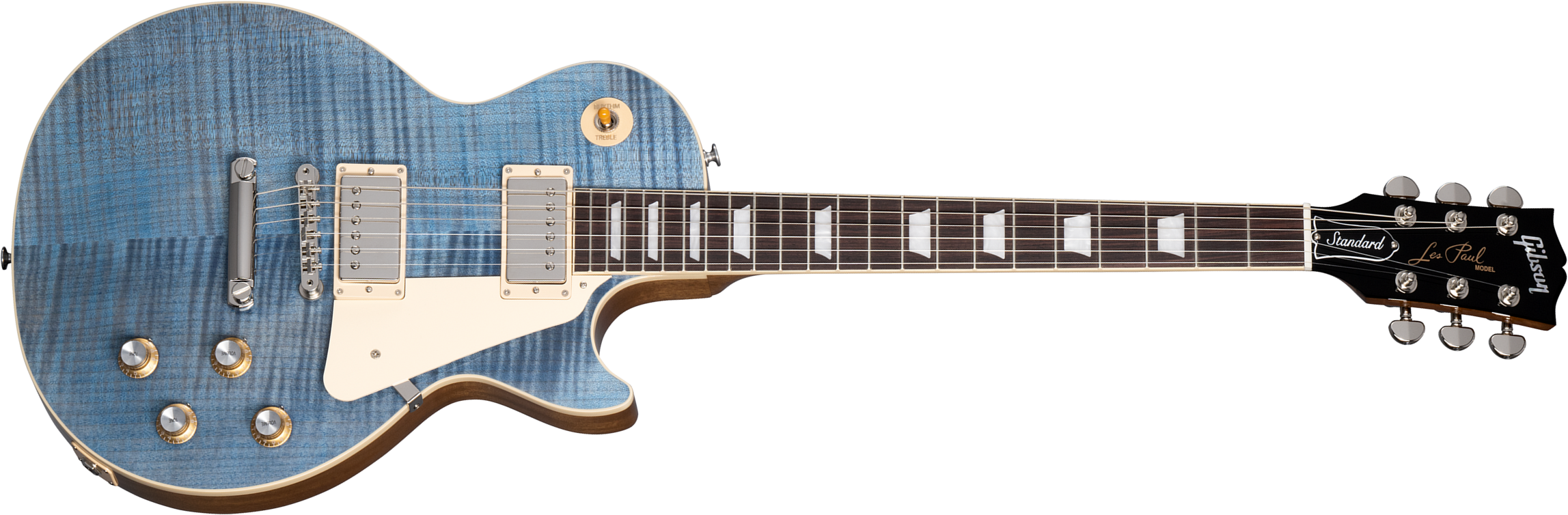 Gibson Les Paul Standard 60s Figured Original 2h Ht Rw - Ocean Blue - Guitarra eléctrica de corte único. - Main picture