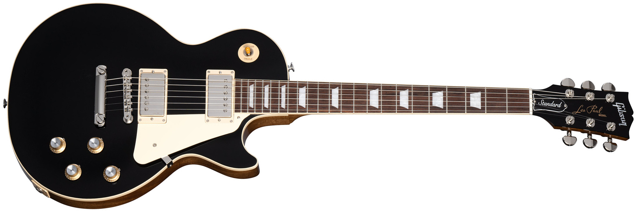 Gibson Les Paul Standard 60s Plain Top Original Custom Color 2h Ht Rw - Ebony - Guitarra eléctrica de corte único. - Main picture
