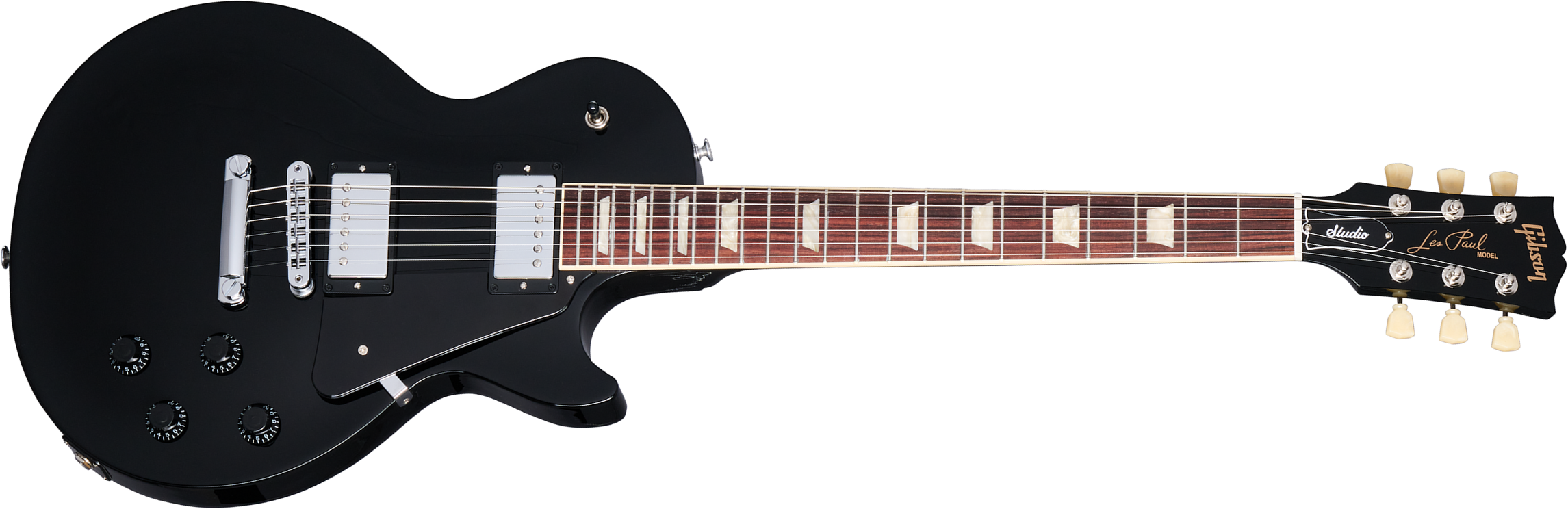 Gibson Les Paul Studio 2h Burstbucker Pro Ht Rw - Ebony - Guitarra eléctrica de corte único. - Main picture