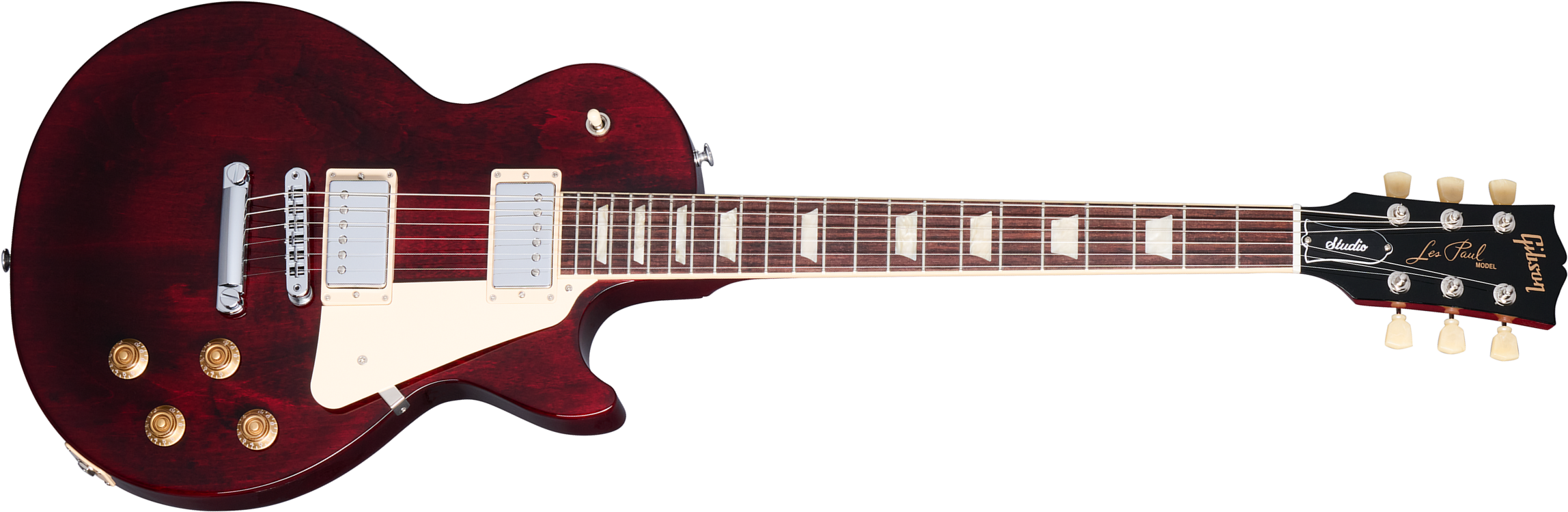Gibson Les Paul Studio 2h Burstbucker Pro Ht Rw - Wine Red - Guitarra eléctrica de corte único. - Main picture