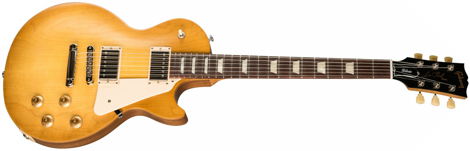Gibson Les Paul Tribute Modern 2h Ht Rw - Satin Honey Burst - Guitarra eléctrica de corte único. - Main picture