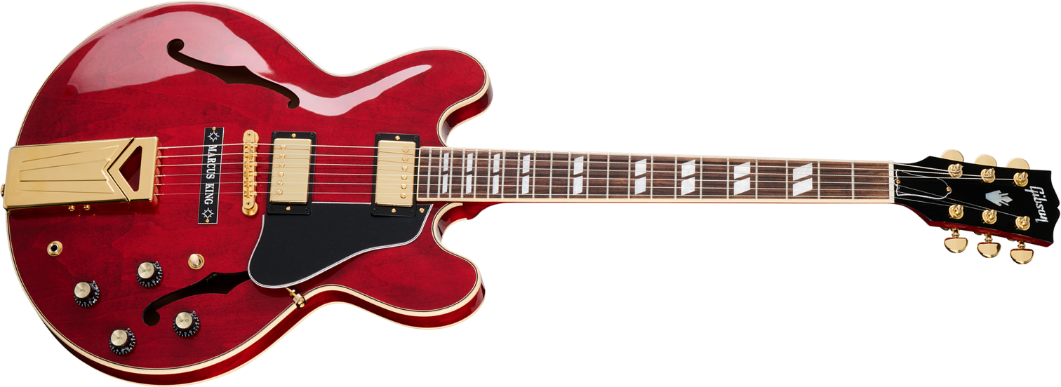 Gibson Marcus King Es345 Fixed Vibrola 2h Trem Rw - Sixties Cherry - Guitarra eléctrica semi caja - Main picture