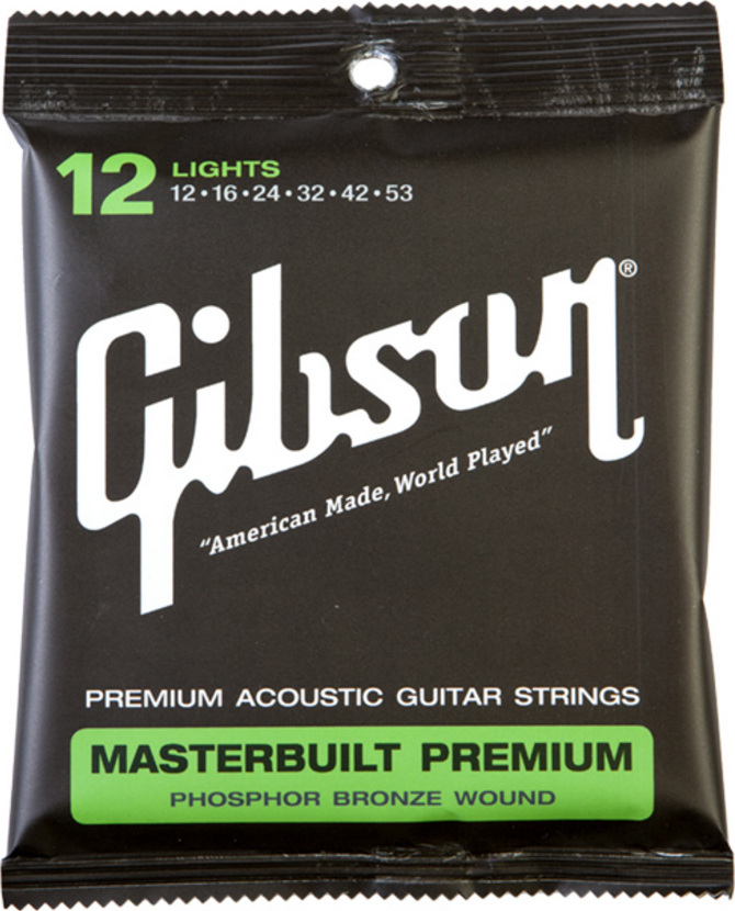 Gibson Jeu De 6 Cordes Masterbuilt Premium Phosphor Bronze Guitar Sag-mb12 012.053 - Cuerdas guitarra acústica - Main picture