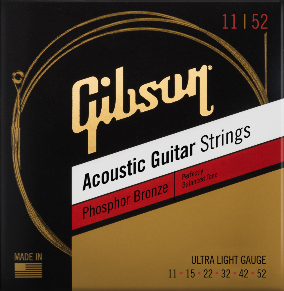Gibson Sag-pb11 Phosphor Bronze Acoustic Guitar 6c Ultra Light 11-52 - Cuerdas guitarra acústica - Main picture