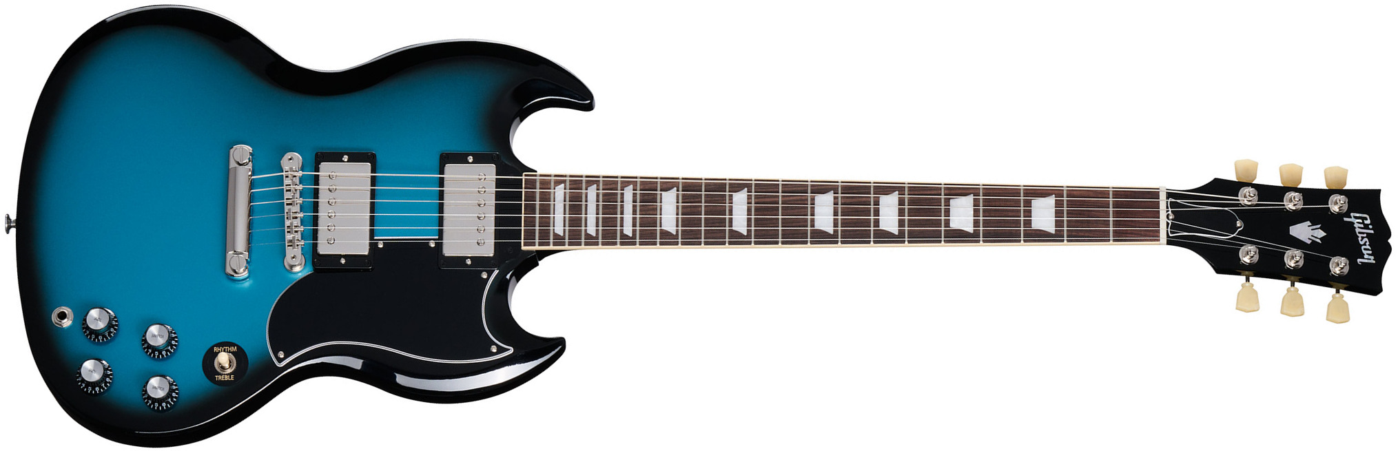 Gibson Sg Standard 1961 Custom Color 2h Ht Rw - Pelham Blue Burst - Guitarra eléctrica de doble corte - Main picture