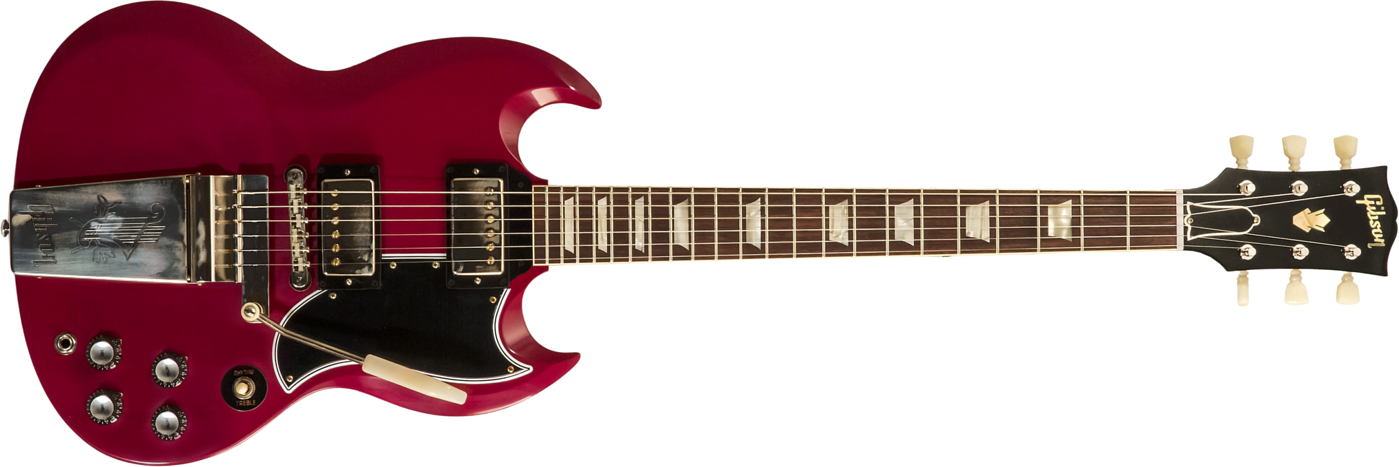 Gibson Sg Standard 1964 Maestro Vibrola 2h Trem Rw #502124 - Vos Metallic Plum - Guitarra eléctrica de doble corte - Main picture