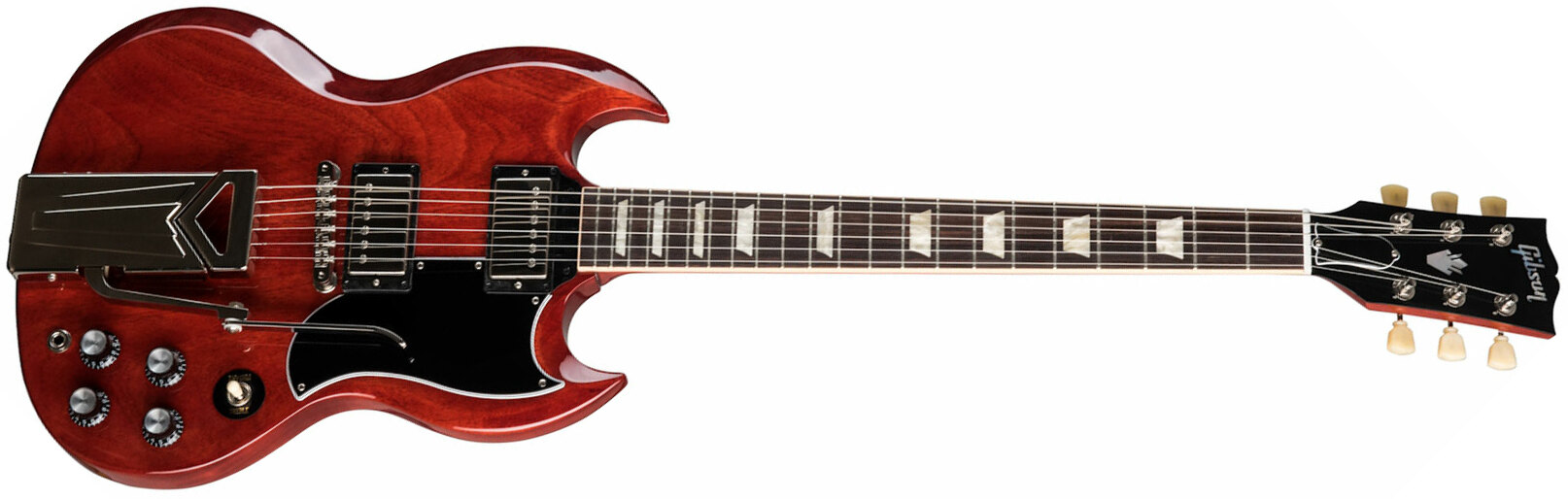 Gibson Sg Standard '61 Sideways Vibrola Original 2h Ht Rw - Vintage Cherry - Guitarra electrica retro rock - Main picture