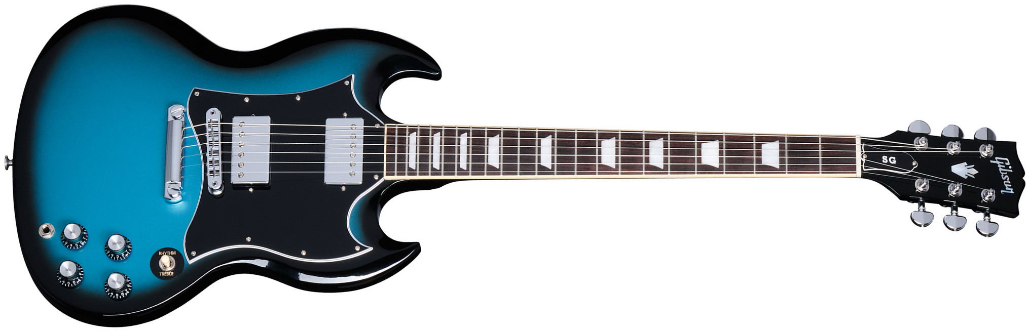 Gibson Sg Standard Custom Color 2h Ht Rw - Pelham Blue Burst - Guitarra eléctrica de doble corte - Main picture