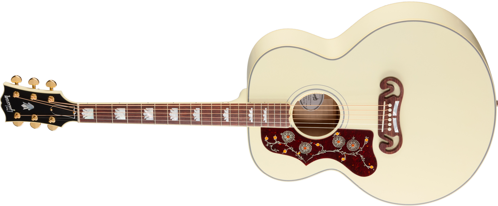 Gibson Sj200 Standard (baggs Hifi Dna) Jumbo Epicea Erable Rw - Classic White - Guitarra folk - Main picture