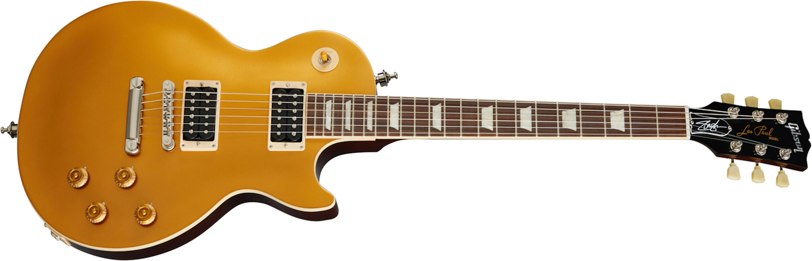 Gibson Slash Les Paul Standard Goldtop Victoria Signature 2h Ht Rw - Gold - Guitarra eléctrica de corte único. - Main picture