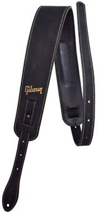 Gibson The Nubuck Guitar Strap Cuir 2.5inc Black - Correa - Main picture