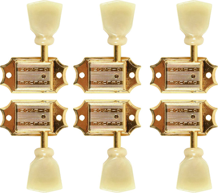 Gibson Vintage Pearloid Machine Heads Jeu 3x3 Gold - Clavijas - Main picture