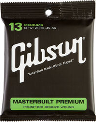 Cuerdas guitarra acústica Gibson Acoustic MB13 Masterbuilt Premium Phosphor Bronze Medium 13-56 - Juego de cuerdas