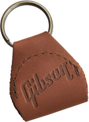 Soporte de púas Gibson Premium Leather Pickholder Keychain - Brown