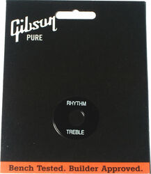 Placa para el marco del selector Gibson Switch Washer - Black w/ White Imprint