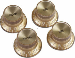 Botones Gibson Top Hat Knobs With Inserts 4-Pack - Gold w/ Gold Inserts