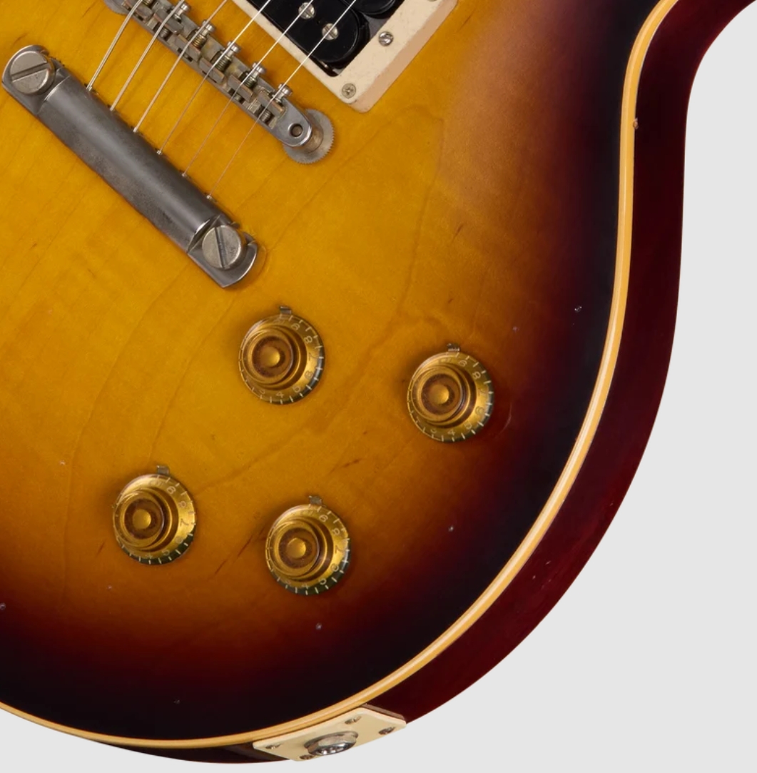 Gibson Custom Les Paul Standard 1958 Light Figured Maple Top Le Ltd 2h Ht Rw - Murphy Lab Heavy Aged Athens Burst - Guitarra eléctrica de corte único.