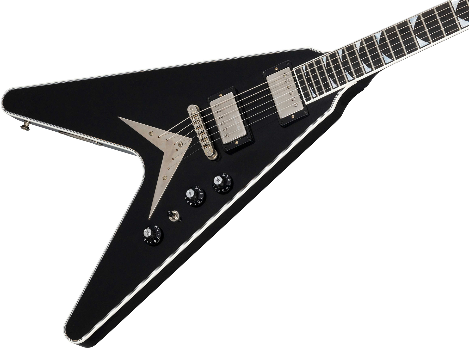 Gibson Custom Shop Dave Mustaine Flying V Exp Ltd Signature 2h Ht Eb - Vos Ebony - Guitarra electrica metalica - Variation 3