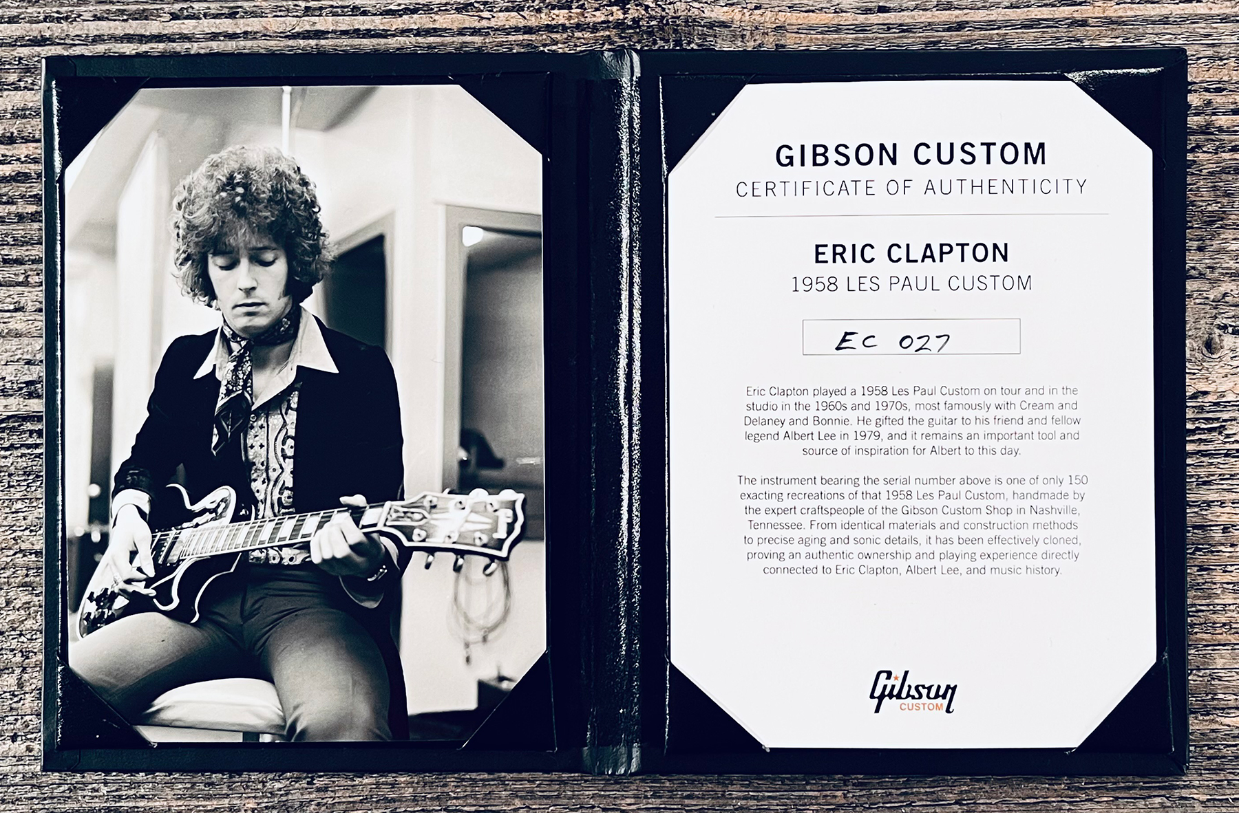 Gibson Custom Shop Eric Clapton Les Paul Custom 1958 Signature 2h Ht Eb #ec027 - Murphy Lab Ebony - Guitarra eléctrica de corte único. - Variation 33