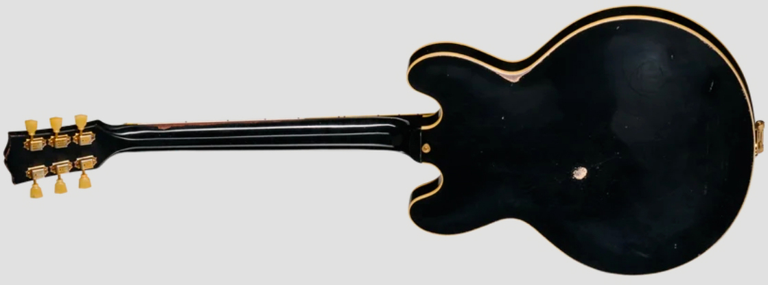 Gibson Custom Shop Es345 Reissue 1959 Bigsby 2h Trem Eb - Murphy Lab Heavy Aged Ebony - Guitarra eléctrica semi caja - Variation 1