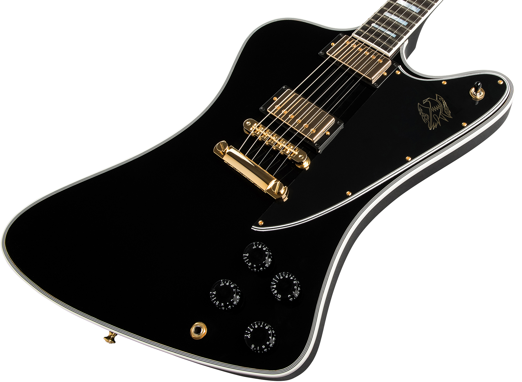 Gibson Custom Shop Firebird Custom 2019 2h Ht Eb - Ebony - Guitarra electrica retro rock - Variation 3