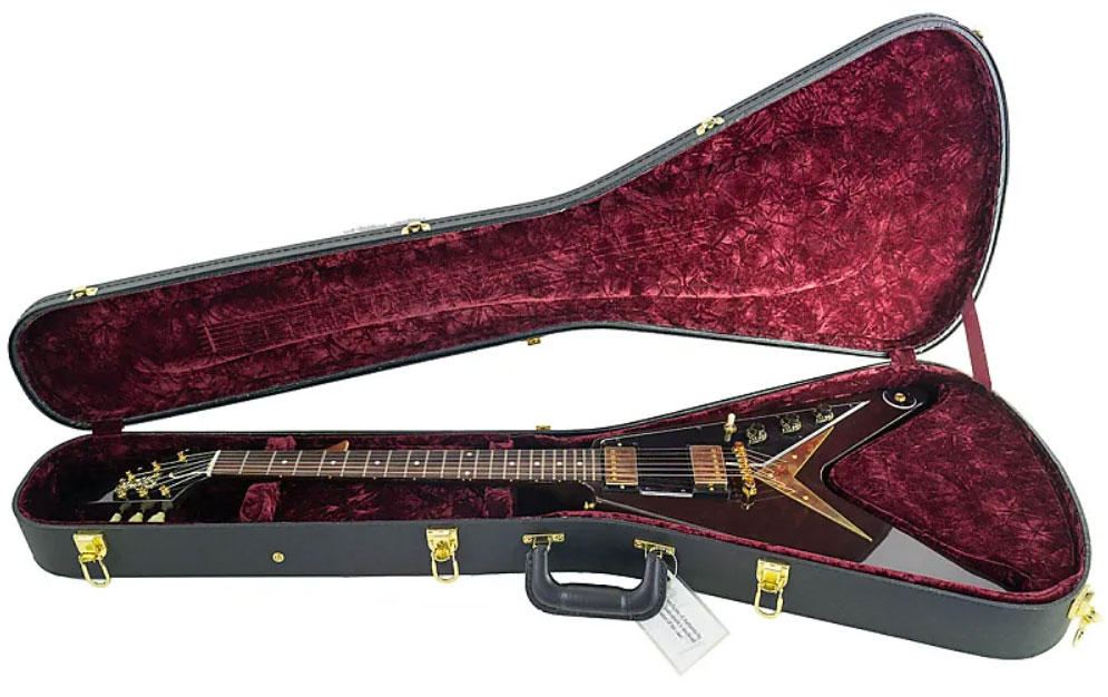 Gibson Custom Shop Flying V 1958 Mahogany Reissue 2h Ht Rw - Vos Oxblood - Guitarra electrica retro rock - Variation 4