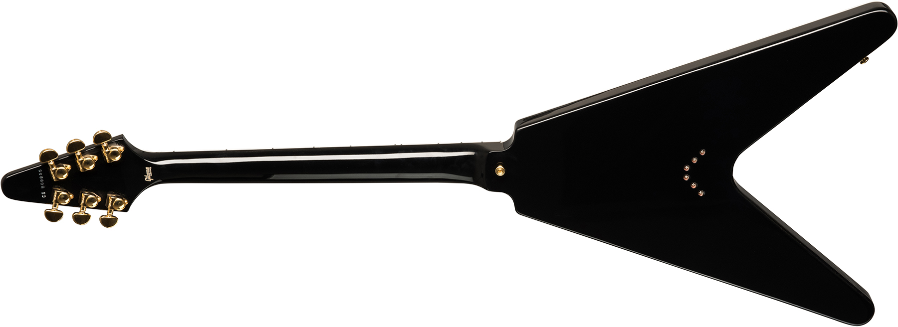 Gibson Custom Shop Flying V Custom 2019 2h Ht Eb - Ebony - Guitarra electrica metalica - Variation 1